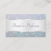 Luxe Lichtblauwe Parel Glitter met Sparkle Stars Visitekaartje (Voorkant)