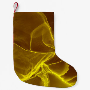 Luxe lichte deeltjes die achtergrond vallen glanze kleine kerstsok