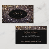 Luxe, lichte goudglitter Beauty Hair-stijl Visitekaartje (Voorkant / Achterkant)