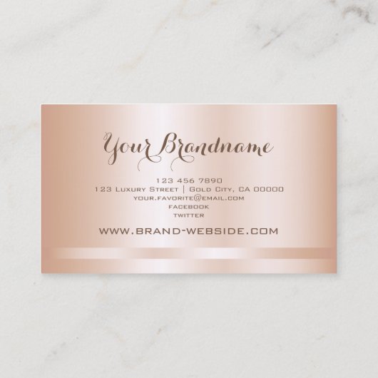 Luxe lichte Roos Gold Style Eenvoudig en Decent Visitekaartje (Achterkant)