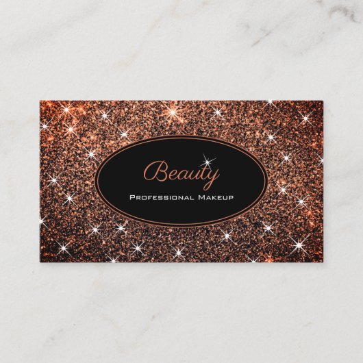 Luxe lichtgevende Roos gouden glitter schoonheidsm Visitekaartje (Voorkant)