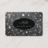 Luxe lichtgevende zilveren glitter sterren Elegant Visitekaartje (Voorkant)