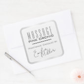 Luxe lichtgrijze stalen Signature textkaarsen Vierkante Sticker (Envelop)