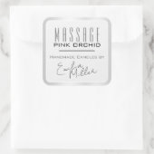 Luxe lichtgrijze stalen Signature textkaarsen Vierkante Sticker (Tas)