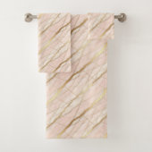 Luxe lichtroze en gouden marmer bad handdoek (Insitu)