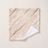 Luxe lichtroze en gouden marmer bad handdoek (Wasdoekje)