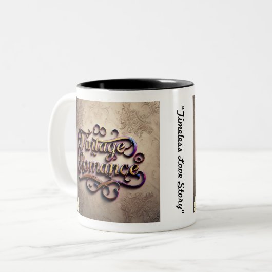 "Luxe  liefde" Tweekleurige Koffiemok (Voorkant links)