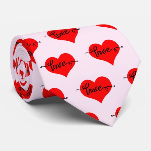 Luxe Liefdesbrief Rode Hart Valentijnsdag Stropdas (Opgerold)
