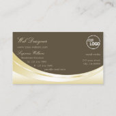 Luxe Light Gold Brown met Logo en diamant Luxe Visitekaartje (Achterkant)