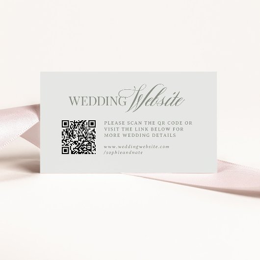 Luxe Light Sage Green | Trouwwebsite QR-code Informatiekaartje