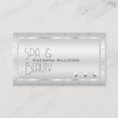 Luxe Light Silver met diamanten en Logo Luxurous Visitekaartje (Voorkant)