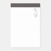 Luxe Lijn Kunst Konijn Kinderen Gepersonaliseerde  Post-it® Notes (Voorkant)