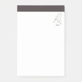 Luxe Lijn Kunst Vogel Kinderen Gepersonaliseerde N Post-it® Notes (Voorkant)