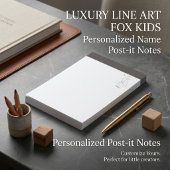 Luxe lijnkunst vos kinderen gepersonaliseerde naam post-it® notes
