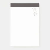 Luxe lijnkunst vos kinderen gepersonaliseerde naam post-it® notes (Voorkant)