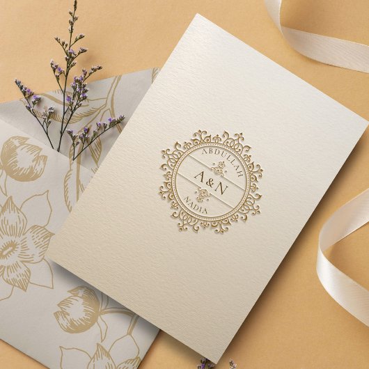 Luxe  Lijst Islamitische bruiloft Monogram Kaart