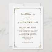 Luxe Lijst Islamitische bruiloft Monogram Kaart (Voorkant)