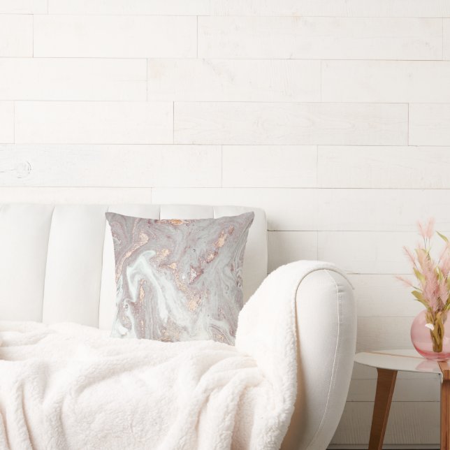 LUXE LILA MARBLE PEARL CUSHION KUSSEN (Bank)