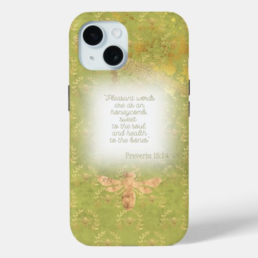 Luxe limoengroene gouden bij krans raster Bijbelte Case-Mate iPhone Case (Achterkant)