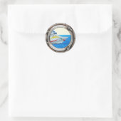 Luxe Liner Porthole Uitzicht Ronde Sticker (Tas)