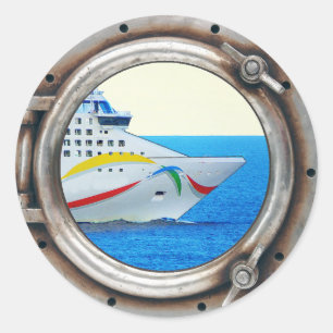 Luxe Liner Porthole Uitzicht Ronde Sticker