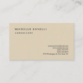 Luxe Linnen Beige Klassieke Plain Professional Visitekaartje (Voorkant)