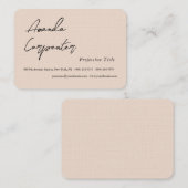 Luxe Linnen Champagne Roze Plain Minimalist Visitekaartje (Voorkant / Achterkant)