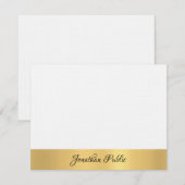 Luxe linnen elegant handschrift Sjabloon goud (Voorkant / Achterkant)