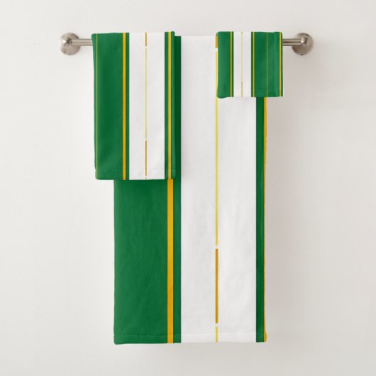 Luxe linnen Modern groen goud textuur Collectie Bad Handdoek (Insitu)