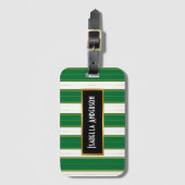 Luxe linnen Modern groen goud textuur Collectie Bagagelabel (Voorkant (verticaal))