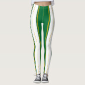 Luxe linnen Modern groen goud textuur Collectie Leggings (Voorkant)