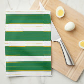 Luxe linnen Modern groen goud textuur Collectie Theedoek (Quarter Fold)