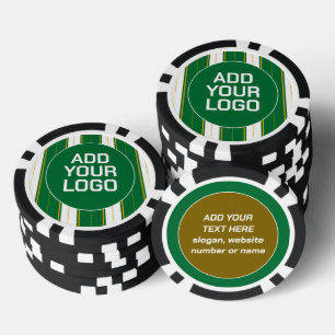 Luxe Linnen Moderne Groen Gouden Textuurcollectie Poker Chips
