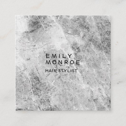 Luxe Linnen Plain Grijs Muur Modern Minimalistisch Vierkante Visitekaartje (Voorkant)