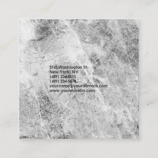 Luxe Linnen Plain Grijs Muur Modern Minimalistisch Vierkante Visitekaartje (Achterkant)