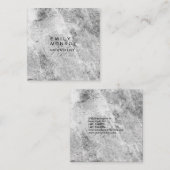 Luxe Linnen Plain Grijs Muur Modern Minimalistisch Vierkante Visitekaartje (Voorkant / Achterkant)