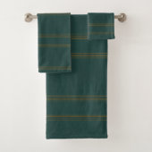 Luxe Linnen Populair Groen Goud Textuur Collectie Bad Handdoek (Insitu)