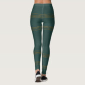 Luxe Linnen Populair Groen Goud Textuur Collectie Leggings (Achterkant)