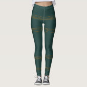 Luxe Linnen Populair Groen Goud Textuur Collectie Leggings (Voorkant)
