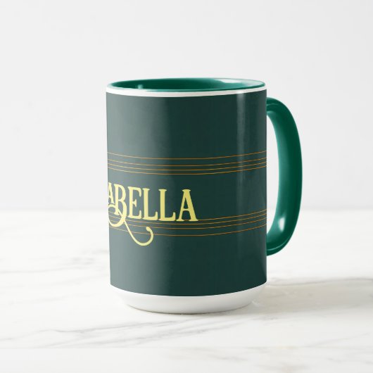 Luxe Linnen Populair Groen Goud Textuur Collectie Mok (Voorkant rechts)