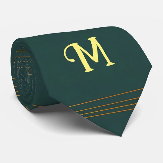 Luxe Linnen Populair Groen Goud Textuur Collectie Stropdas (Opgerold)