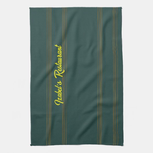 Luxe Linnen Populair Groen Goud Textuur Collectie Theedoek (Verticaal)