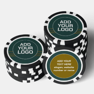 Luxe Linnen Populaire Groen Goud Textuur Collectie Poker Chips