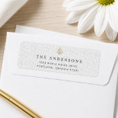 Luxe Linnen Textuur Retouradreslabels Etiket