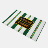 Luxe linnen trendy groen goud textuur Collectie Deurmat (Schuin)