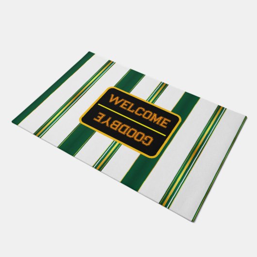 Luxe linnen trendy groen goud textuur Collectie Deurmat (Schuin)