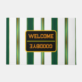 Luxe linnen trendy groen goud textuur Collectie Deurmat (Voorkant)