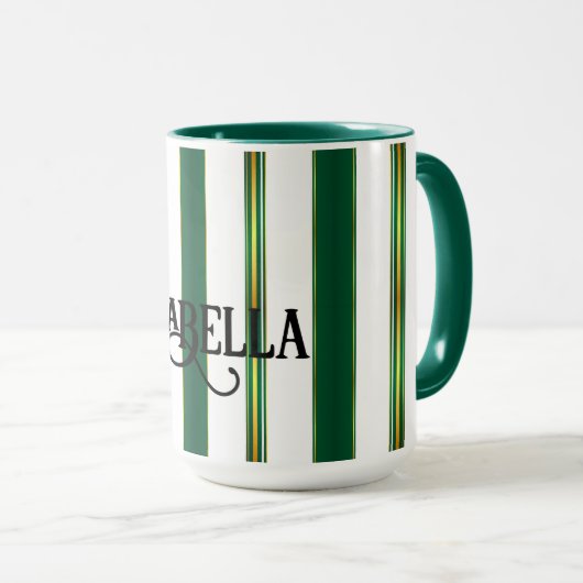 Luxe linnen trendy groen goud textuur Collectie Mok (Voorkant rechts)