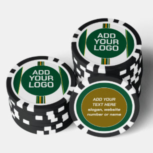 Luxe Linnen Trendy Groen Goud Textuur Collectie Poker Chips
