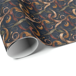 Luxe lintpapier met lint Elegante swirl Cadeaupapier